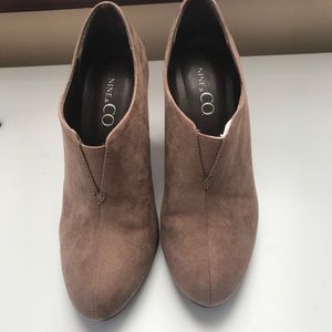 Nine & Co. suede wedge booties